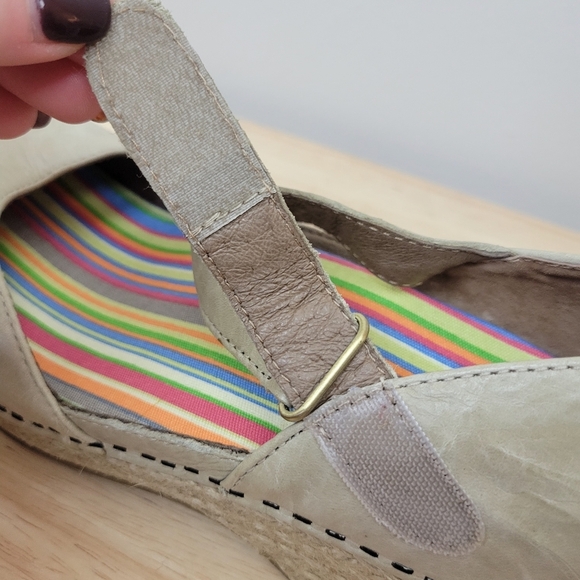 Dansko Sand Dollar Jute Mary Jane Leather Clog Size 7.5-8 Wedge Platform Comfort - Picture 13 of 15